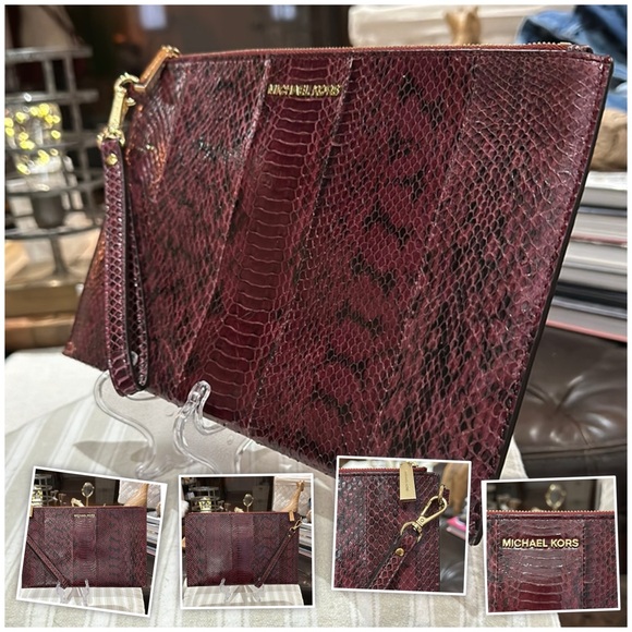 Authentic MICHAEL Michael Kors Genuine Snakeskin Clutch/Wristlet, EUC - Picture 4 of 16